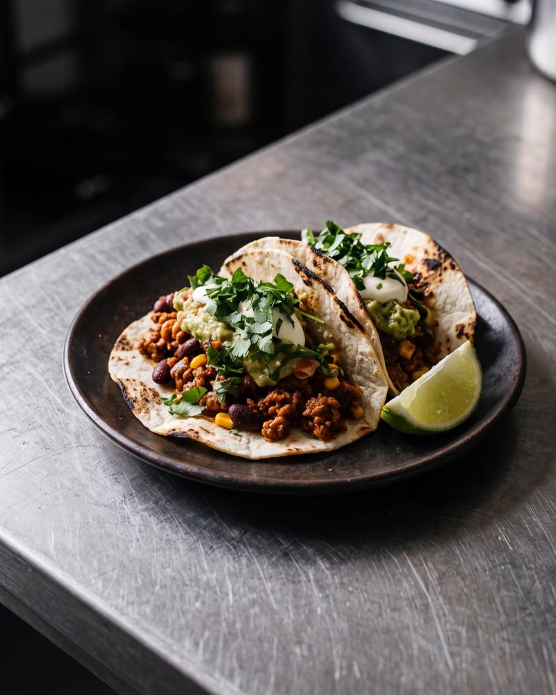 Chili con carne met taco's, rundergehakt, kidneybonen, mais en guacamole